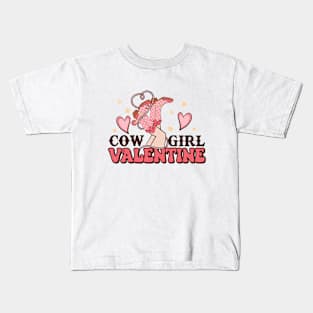 Cow Girl Valentine Retro Kids T-Shirt